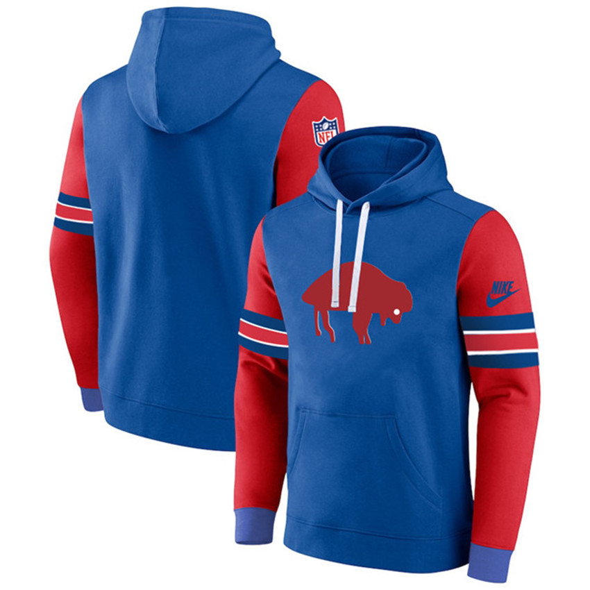 Men's Blue/Red Buffalo Bills Pullover Hoodie